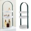3 Tier Clear Turntable, Round Storage Rack with Integral Handle, Makeup Cosmetic Rack Organizer, Storage Round Stand for Bathroom, Kitchen, Cosmetic, Pantry(Green) view 3