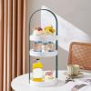 3 Tier Clear Turntable, Round Storage Rack with Integral Handle, Makeup Cosmetic Rack Organizer, Storage Round Stand for Bathroom, Kitchen, Cosmetic, Pantry(Green) view 4