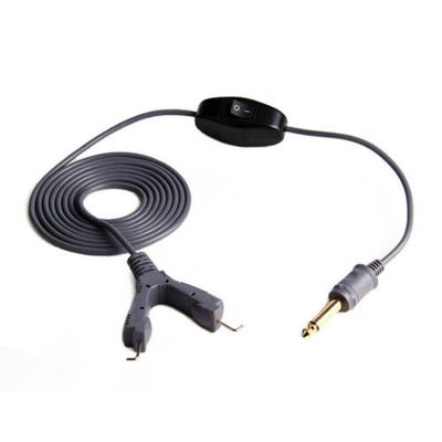 1 Pcs Of Tattoo Clip Cord 2M 6.5 Foot Silicone Copper Wire Tattoo Power Supply Machine (Gray, (Type: Switch))