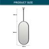 Ceiling Hanging Oval Mirror Black, Bathroom Makeup Shaving Mirrors with Metal Frame and Ceiling Boom, Creativity Hotel or Home Decor Mirrors (Size : 40cmx60cm) view 2