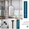 Ceiling Hanging Oval Mirror Black, Bathroom Makeup Shaving Mirrors with Metal Frame and Ceiling Boom, Creativity Hotel or Home Decor Mirrors (Size : 40cmx60cm) view 3