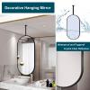 Ceiling Hanging Oval Mirror Black, Bathroom Makeup Shaving Mirrors with Metal Frame and Ceiling Boom, Creativity Hotel or Home Decor Mirrors (Size : 40cmx60cm) view 4