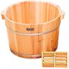 Scpantkend Pedicure Foot Spa Wooden Foot Washing Bucket, Household Foot Soaking Basin, Pain Fatigue Relief Sauna Foot Washing Barrel (Color : 2) view 2