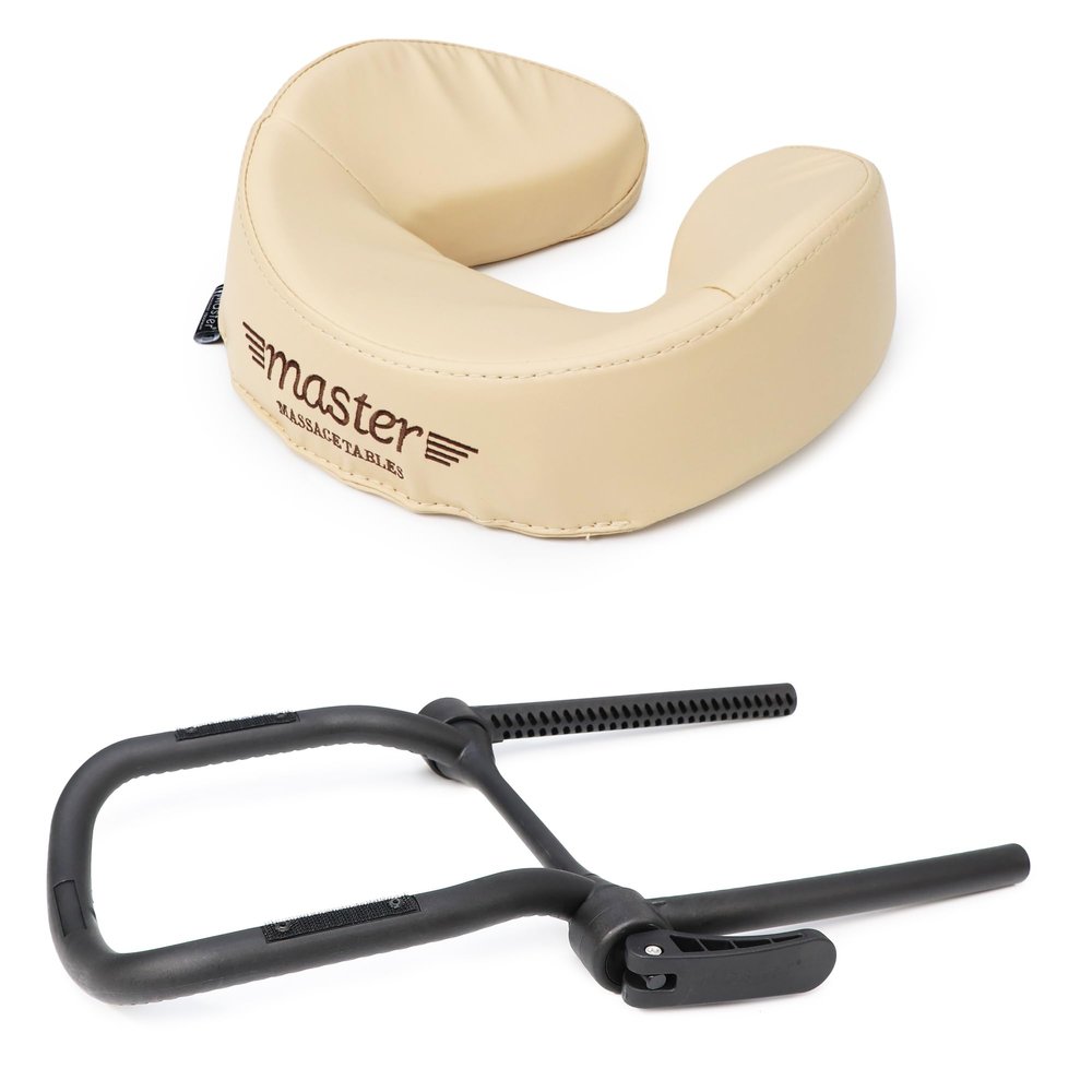 Master Massage Universal Simplicity Adjustable Massage Table Face Cradle and Patented Ultra Plush Face Cushion Pillow Set - (Cream)