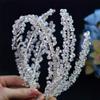 Niiyyjj Pearl Hair Bands Hair Jewelry Rhinestone Headbands Women Tiara Wedding Headpieces Bride Headband HP382-Silver view 1