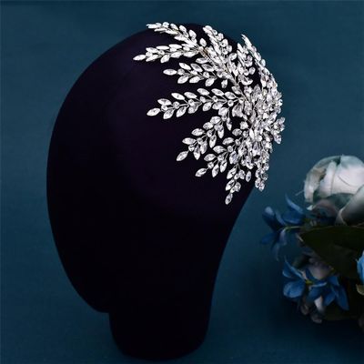 Niiyyjj Hollow Leaf Headband Handmade Bridal Headpiece Woman Wedding Brides Hair Jewelry Bride Head Piece HP438-silver