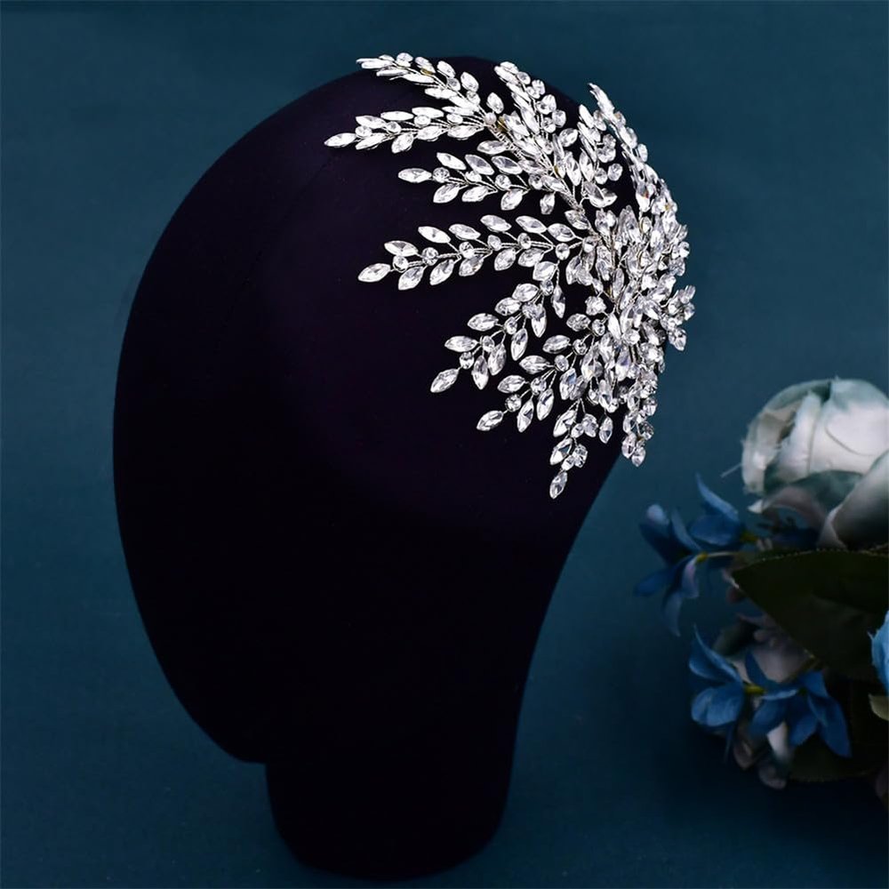 Niiyyjj Hollow Leaf Headband Handmade Bridal Headpiece Woman Wedding Brides Hair Jewelry Bride Head Piece HP438-silver