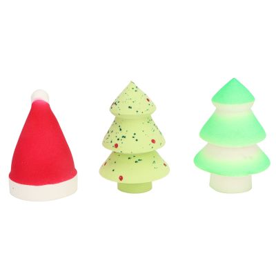 3pcs Dry and Wet Use Makeup Sponge Set, Christmas Theme Blending Beauty Sponge, Cute Christmas Tree Shape, Blenders Beauty Foundation Blending Sponge for Powder Creams Liquid, Makeup Egg fo Face
