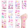 10 Sheets Pink Temporary Tattoos for Girls, 77 Patterns Pink Bachelorette Temporary Tattoos y2k Temporary Tattoos Bach Party Favors Birthday Party Tattoos for Girl view 1