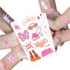 10 Sheets Pink Temporary Tattoos for Girls, 77 Patterns Pink Bachelorette Temporary Tattoos y2k Temporary Tattoos Bach Party Favors Birthday Party Tattoos for Girl view 3
