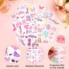 10 Sheets Pink Temporary Tattoos for Girls, 77 Patterns Pink Bachelorette Temporary Tattoos y2k Temporary Tattoos Bach Party Favors Birthday Party Tattoos for Girl view 4