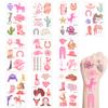 10 Sheets Pink Cowgirl Temporary Tattoos, 65 Patterns Retro Pink Bachelorette Temporary Tattoos Rodeo Temporary Tattoos Bach Party Favors Birthday Party Tattoos for Girl view 1