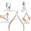 4 Packs Cuticle Nipper, Premium Stainless Steel Cuticle Trimmer for Manicure & Pedicure at Home/Spa/Salon[Rose Gold] view 3