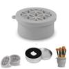 Iborrys Silicone Makeup Brush Cleaning Cup - Portable Foldable Holder, Bottom-Embedded Cleaning Mat & 2-in-1 Cleaner & Dryer (Grey) view 1