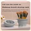 Iborrys Silicone Makeup Brush Cleaning Cup - Portable Foldable Holder, Bottom-Embedded Cleaning Mat & 2-in-1 Cleaner & Dryer (Grey) view 3