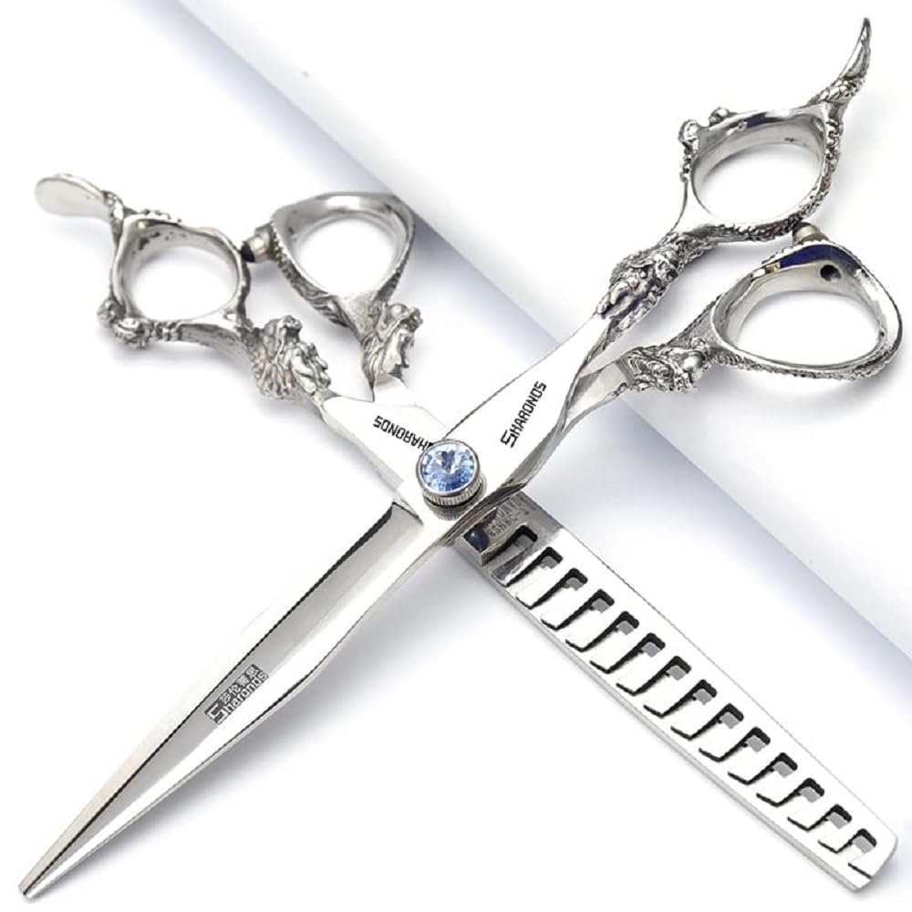 6/7/8/9-inch professional hair clipper set, stainless steel sharp hair clippers, hairdresser specific scissor(7 inches, 2 pieces)