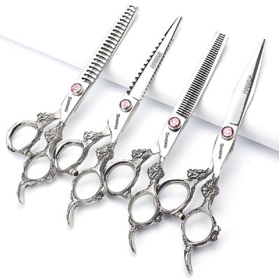 6/7/8/9-inch professional hair clipper set, stainless steel sharp hair clippers, hairdresser specific scissor(7 inches, 4 pieces)
