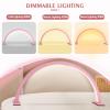 NOELNEXUS Half Moon Nail Desk Lamp, 22 Inch Half Moon Light for Nail Desk, Lash Light for Eyelash Extensions with 3 Color Temperature 3000k-6500k for Nail, Lash, Tattoo, Skincare (Pink) view 2