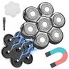 FOXSONIC Magnetic 7 Blades Head Shaver Replacement Blades for head Shaver and Other Brands Head Shaver (CX7 Silver) view 1