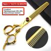 6 inch /7 inch salon professional salon scissors salon hairdresser hair cutting hairstyle pruning tools Japan 440c high hardness stainless steel golden (7 inch 2pc) view 3