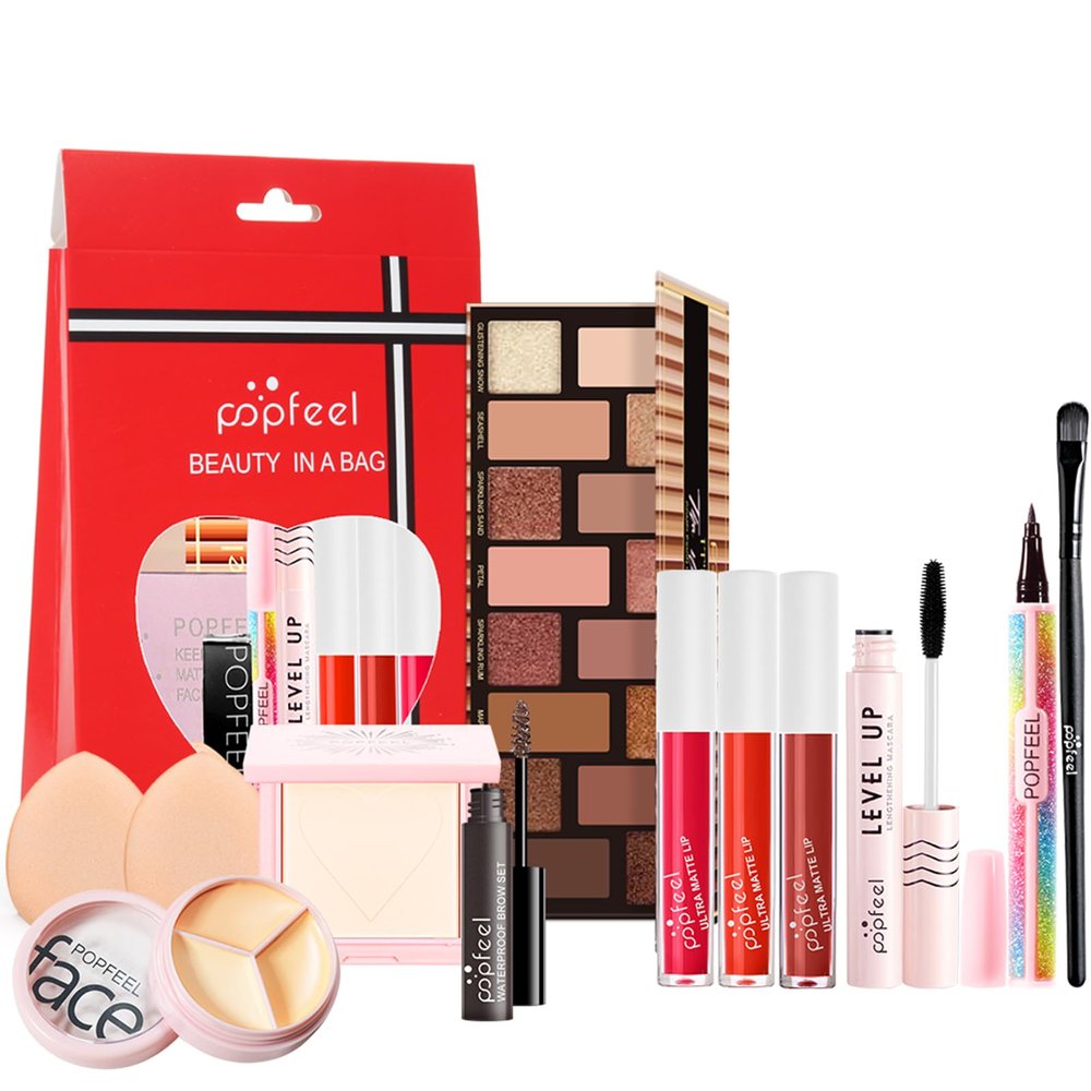 FantasyDay Makeup Set Travel Makeup Kit, Include Eyeshadow Palette, Powder, Lipstick, Lip Gloss, Eyeliner, Mascara Concealer Etc Comestic Essential Starter Makeup Gift Set for Women #3