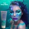 Go Ho Teal Body Glitter Gel,Mermaid Teal Face Glitter Makeup,Holographic Long Lasting Chunky Sequins Glitters for Lip Hair Nails,Festival Accessories,52g view 4