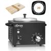 Professional Waxing Kit Wax Warmer Single Pot Wax Heater Machine for Hair Removal, Large Waxing Pot with Non-Stick Easy Clean Pot, 50 Sticks & 20 Collar, for Spa Salon Beauty Esthetician Home (Black) view 1