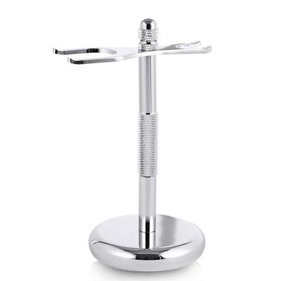 ABCISI Safety Razor Stand,Shaving Brush Stand for Men,Extra Wide Openings,Fits Most Razors and Brushes,Mental