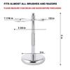 ABCISI Safety Razor Stand,Shaving Brush Stand for Men,Extra Wide Openings,Fits Most Razors and Brushes,Mental view 2