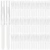 Lallisa 100 Pieces Micro Eyebrow Spoolie Brush with Cap Brow Lamination Tool Eyelash Brush Multifunctional Micro Lash Comb for Eyelash and Eyebrow Extensions Tool(White) view 1