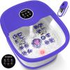 KNQZE Collapsible Foot Spa with Heat, Remote Control, Temperature Control, Bubbles, Pumice Stone, Red Light, Timer, 16 Massage Roller Pedicure Foot Bath Tub Foot Soaker for Feet Stress Relief, Purple view 1