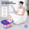 KNQZE Collapsible Foot Spa with Heat, Remote Control, Temperature Control, Bubbles, Pumice Stone, Red Light, Timer, 16 Massage Roller Pedicure Foot Bath Tub Foot Soaker for Feet Stress Relief, Purple view 2
