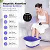 KNQZE Collapsible Foot Spa with Heat, Remote Control, Temperature Control, Bubbles, Pumice Stone, Red Light, Timer, 16 Massage Roller Pedicure Foot Bath Tub Foot Soaker for Feet Stress Relief, Purple view 3