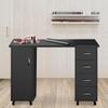 BELANITAS Nail Table for Nail Tech Desk, Manicure Table with 4 Drawers and Cabinet, Nail Station for Nail Tech with Wrist Cushion,Nails Desk with 8 Wheels for Home,Office,Nail Salon Black view 1