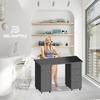 BELANITAS Nail Table for Nail Tech Desk, Manicure Table with 4 Drawers and Cabinet, Nail Station for Nail Tech with Wrist Cushion,Nails Desk with 8 Wheels for Home,Office,Nail Salon Black view 4