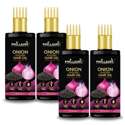Advansed Black Seed Onion Hair Oil for Hair Growth and Hair Fall Control Hair oil (100ml) pack of 4