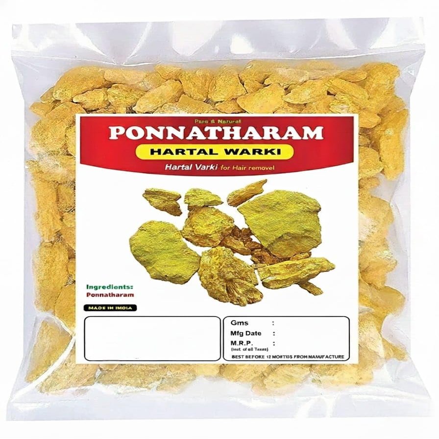 3V Ponnatharam | Hartal Warki | Hartal Varki | Hartal Pili for Hair Removal, 50g, 1.76 Ounce