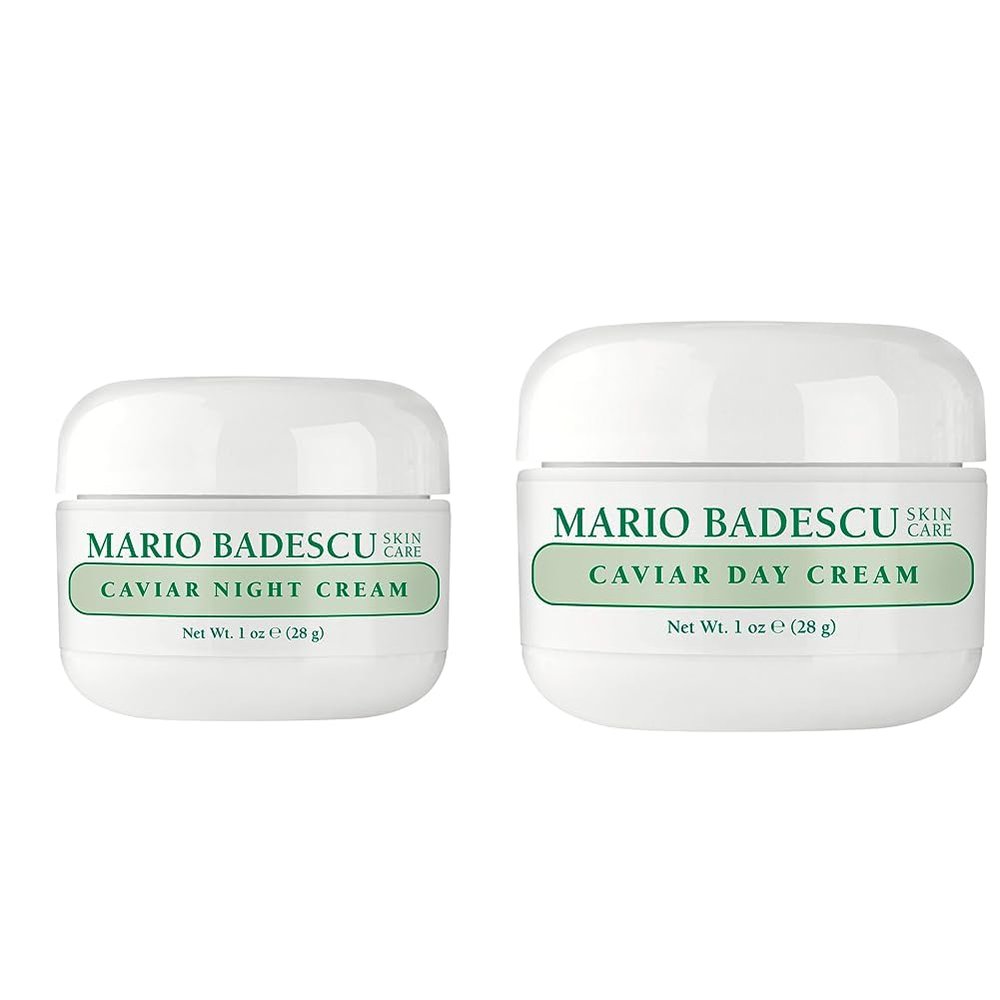 Bundle of Mario Badescu Night Cream for Face, Ultra-Rich Overnight Anti Aging Cream, Infused with Vitamins, Minerals and Antioxidant + Mario Badescu Caviar Day Cream, 1 Ounce