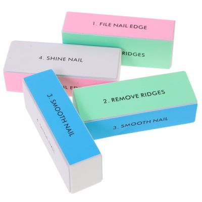 Beavorty 10pcs Nail Buffer Sponge Files Multi-Function Nail Shiner Blocks for Natural False Sandpaper Sponge for Manicure Care