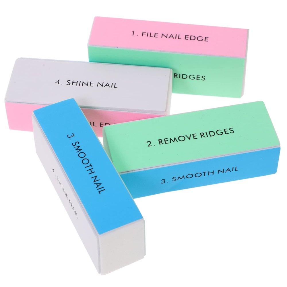 Beavorty 10pcs Nail Buffer Sponge Files Multi-Function Nail Shiner Blocks for Natural False Sandpaper Sponge for Manicure Care