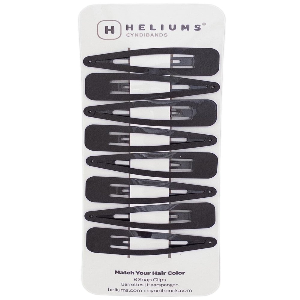 Heliums Large Snap Hair Clips - Dark Brown - 2.7 Inch Metal Hair Barrettes for Women, Metallic Snap Clips - 8 Count