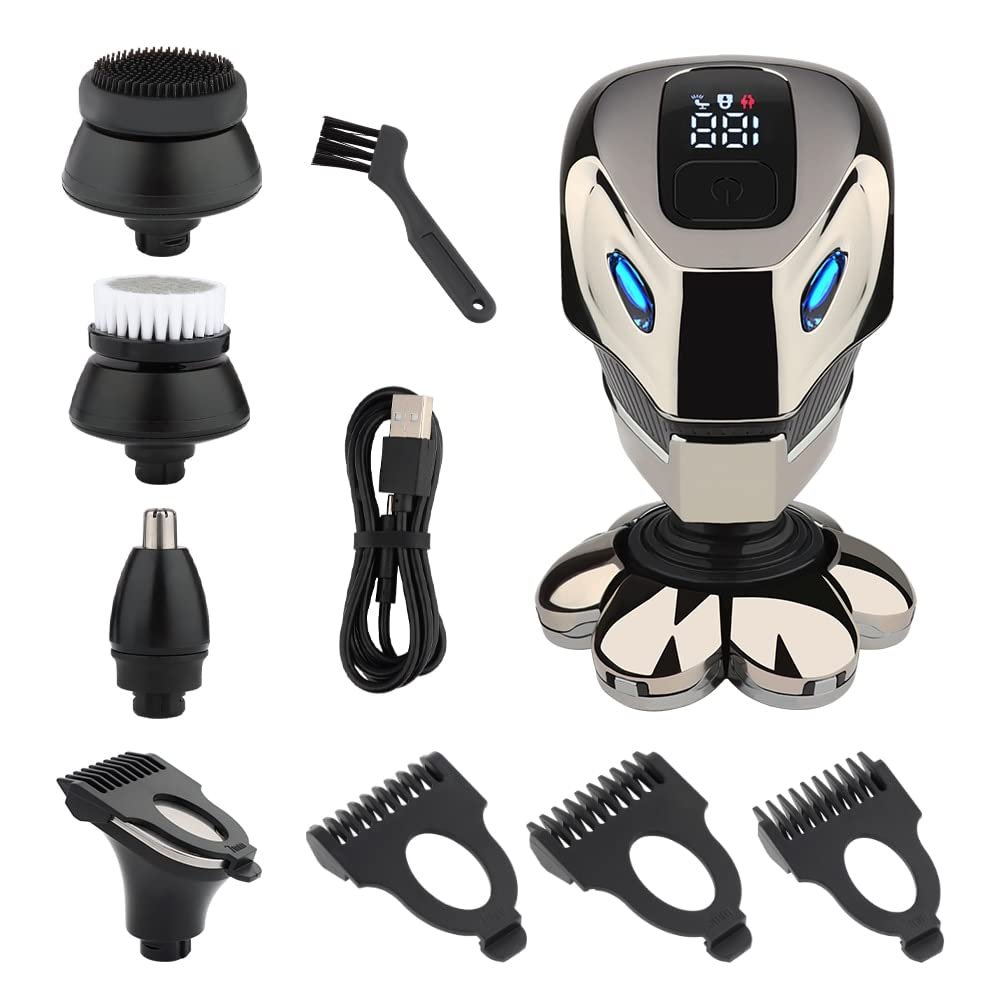Head Shavers for Bald Men, 7D Electric Head Shaver for Bald Men Waterproof LCD Head Shavers Electric Men's Grooming Kit Cordless Rechargeable