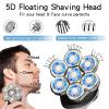 Head Shavers for Bald Men, 7D Electric Head Shaver for Bald Men Waterproof LCD Head Shavers Electric Men's Grooming Kit Cordless Rechargeable view 2