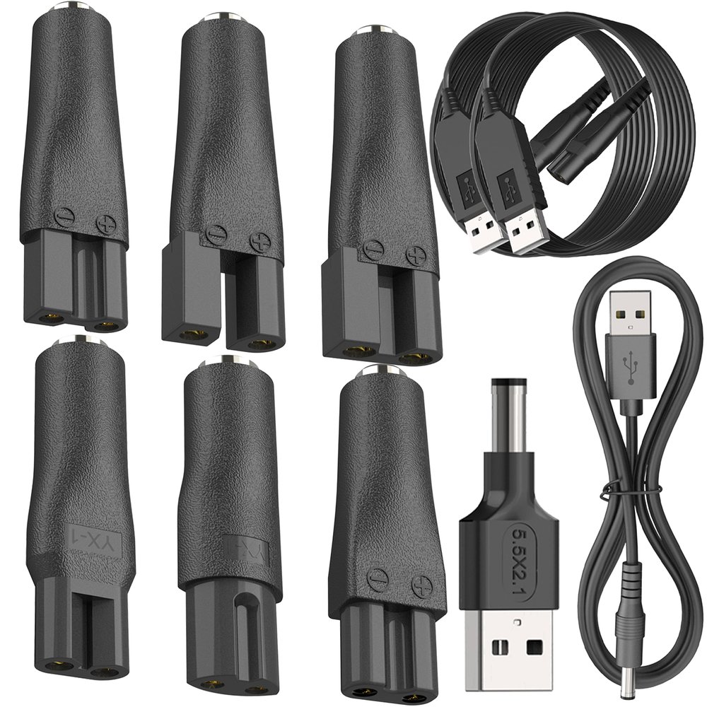 10 PCS 5V Replacement Charger USB Power Cord Adapter Compatible with Various Types of Hair Clippers,Beard Trimmers,Shavers,Beauty Instruments, Electric Hairdressers,Desk Lamps,HQ8505 Charging Cable