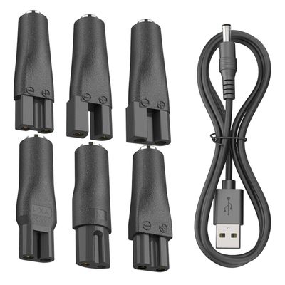 7 PCS Power Cord 5V Replacement Charger USB Adapter Set Compatible with a Various Types of Electric Hair Clippers,Beard Trimmers,Shavers,Beauty Instruments, Electric Hairdressers,Desk Lamps,Purifiers