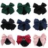 10Pcs Elastic Bowknot Decor Knit Hair Net Bow Bowknot Decor for Stewardess, Banks, Hotels, Nurse, Property, Restaurant Staff view 1
