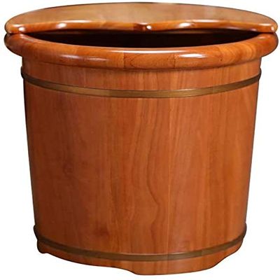 Scpantkend Foot Spas for Home Use Solid Wood Foot Tub Wood Foot Soaking Bucket Smooth and Delicate Pedicure Bucket Thicken Foot Basin Wooden Foot Bath Foot Barrel Wooden Durable Foot Basin with L