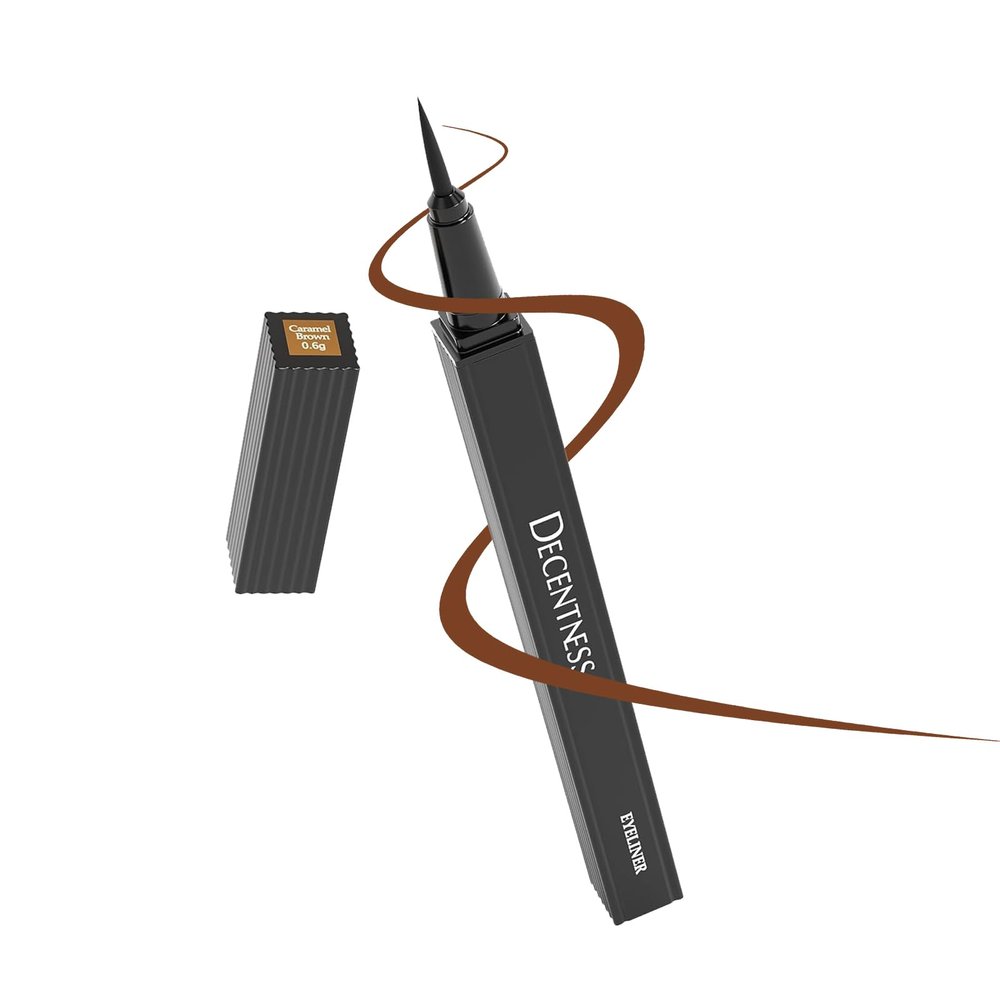 DECENTNESS Liquid Eyeliner, Eyeliner Pen with Ultra-fine Tip,Waterproof Long Lasting Makeup, Brown, 0.02 fl oz