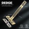 DEDGE Classic Double Edge Safety Razor Single Blade Razor For Men-Reusable Razor-With 5 Premium Razor Blades -Bronze view 3