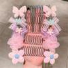 5 Pcs Cute Metal Hair Clip Combs Magic Pearl Hair Accessories Camellia Flower Barrettes Wire Twist Bun Clamp Invisible Bang Comb for Girls kids C#02 view 3